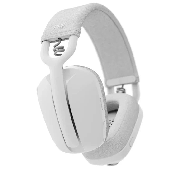 Logitech Zone Vibe 100 Wireless Bluetooth Headset With Noise-Cancelling Mic - White