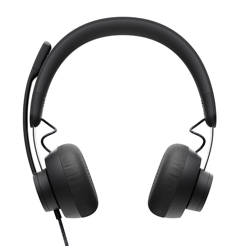 Logitech Zone Wired Teams USB Headset Features Premium Audio Drivers and Advanced Noise-Canceling Mic Technology - Grey