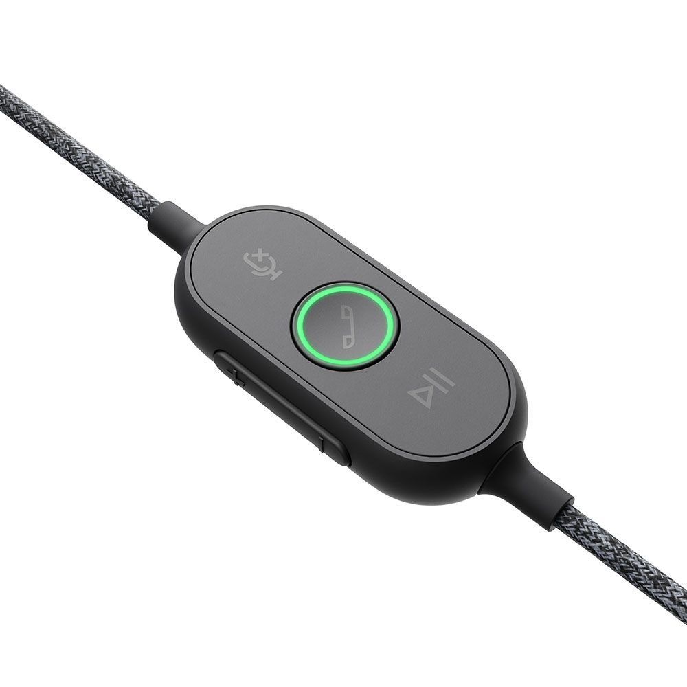 Logitech Zone Wired Teams USB Headset Features Premium Audio Drivers and Advanced Noise-Canceling Mic Technology - Grey