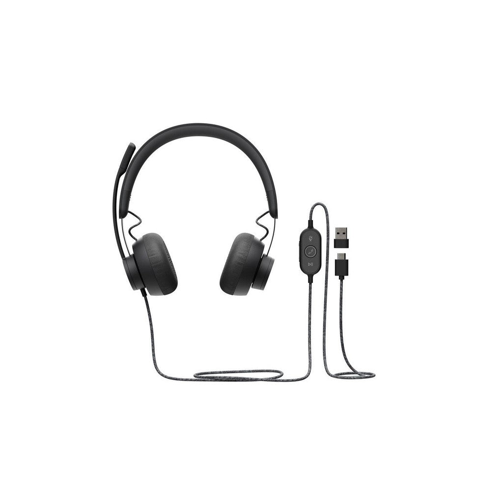 Logitech UC Zone Wired Headset - Wired / Stereo / USB-C / Black