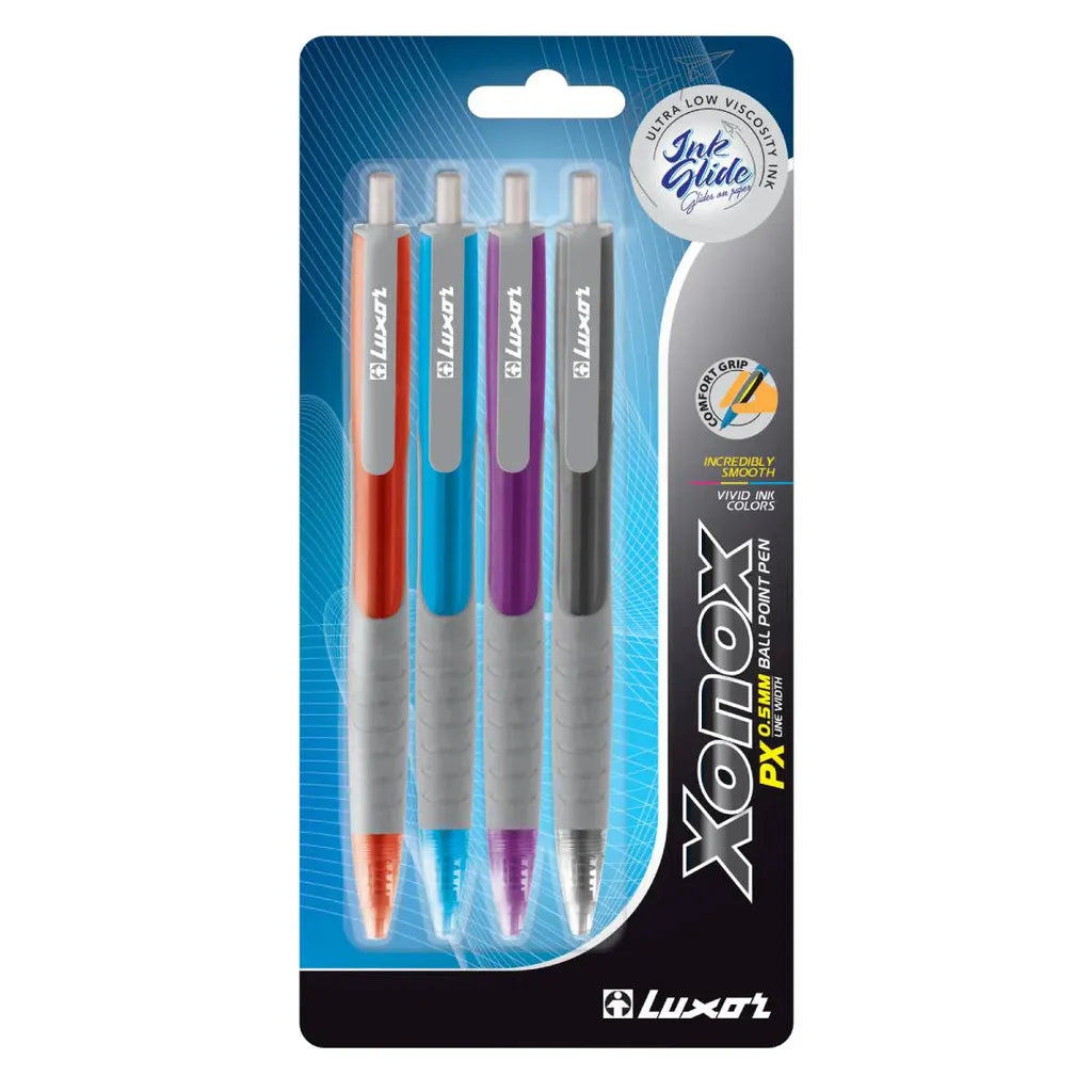 Luxor - Xonox Ball Pen Assorted colors Packet of 4pens