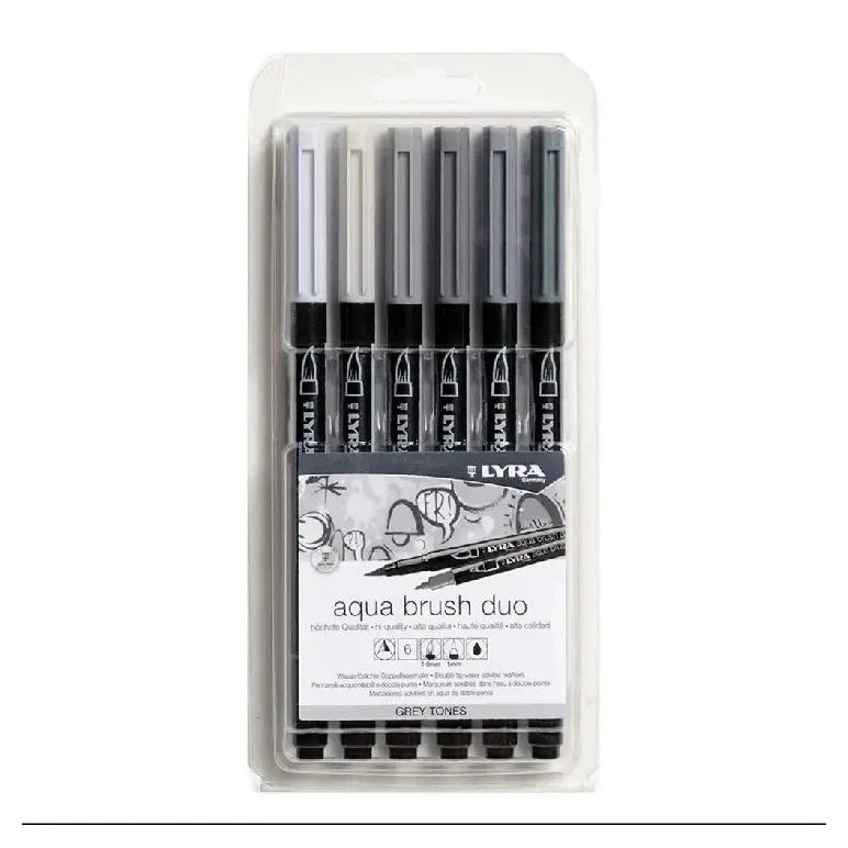 Lyra Aqua Brush Duo Grey Set 6 Pcs
