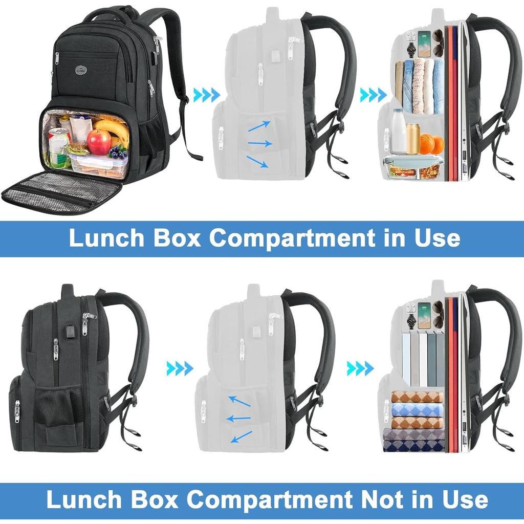 MATEIN 17 Inch Laptop Backpack TSA Large Travel Backpack with Lunch Box Backpack for Men Women