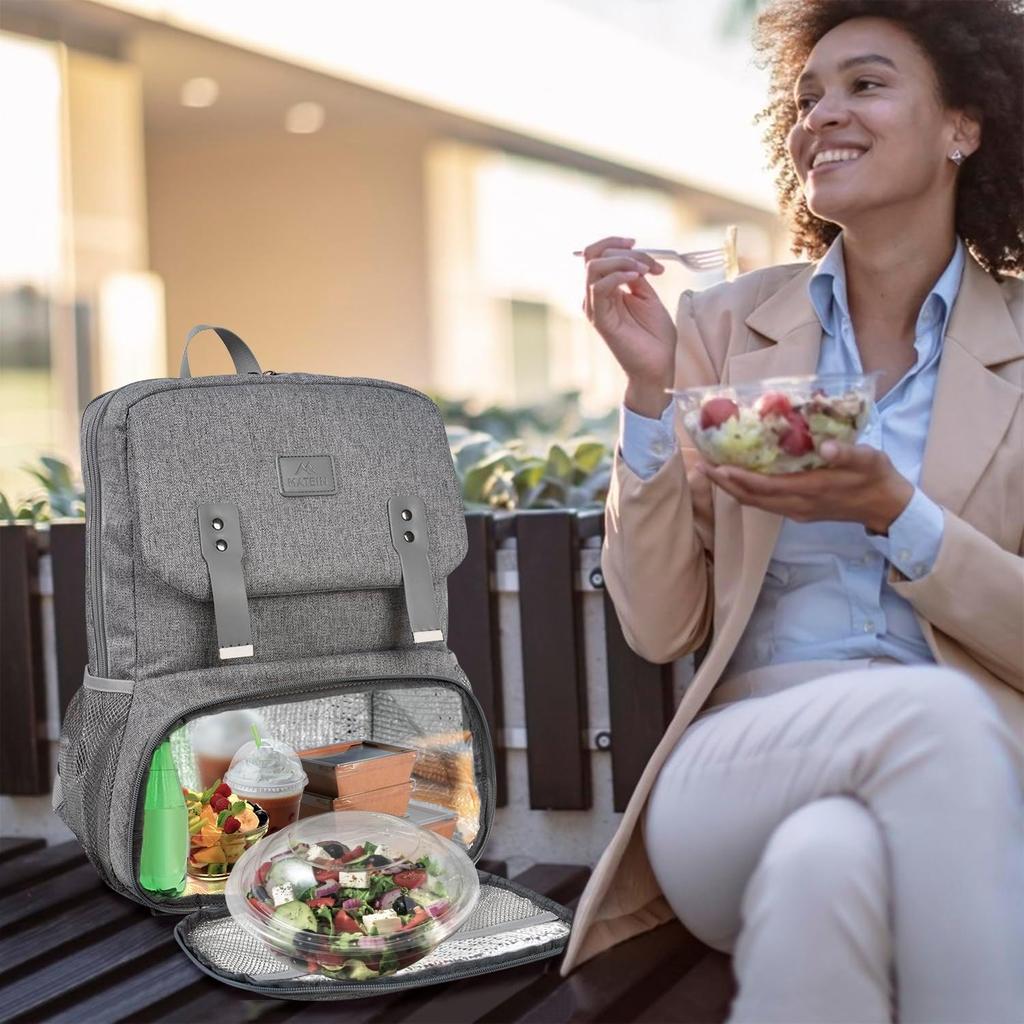MATEIN Backpack Lunch Bag for Women Water Resistant Travel Computer Bag Built In Lunch Box