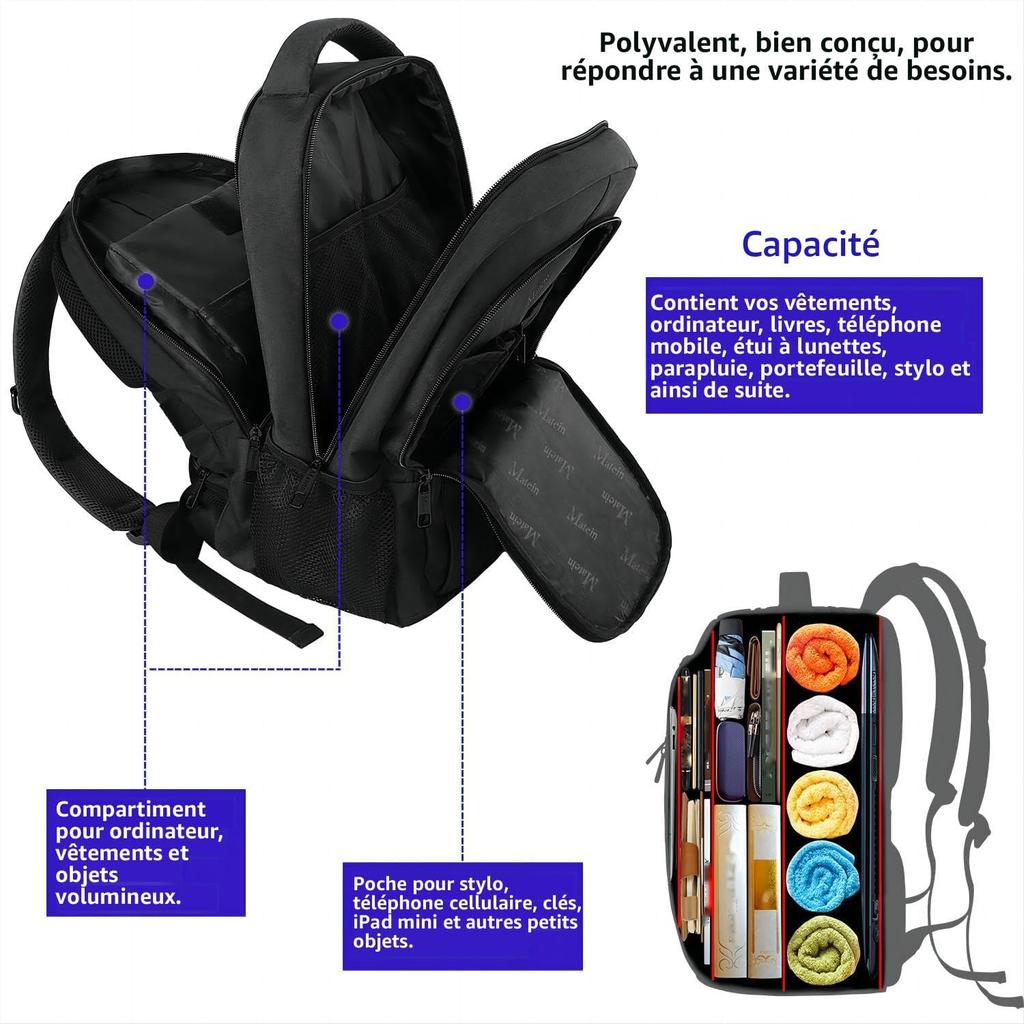 MATEIN Business Laptop Backpack 15.6 Inch Travel Laptop Bag Rucksack with USB Charging