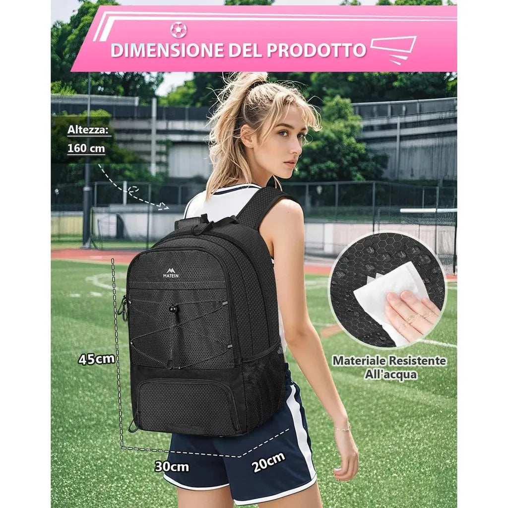 MATEIN Football Backpack with Shoe Holder Waterproof Sports Backpack for Men Laptop