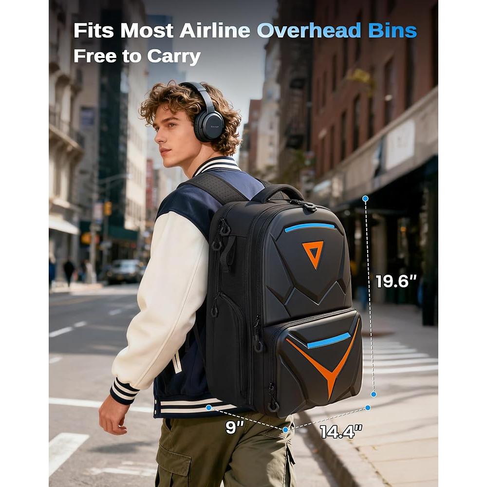 MATEIN Hard Shell Gaming Backpack for Men Waterproof Extra Large Laptop Backpack with EVA Front Shield