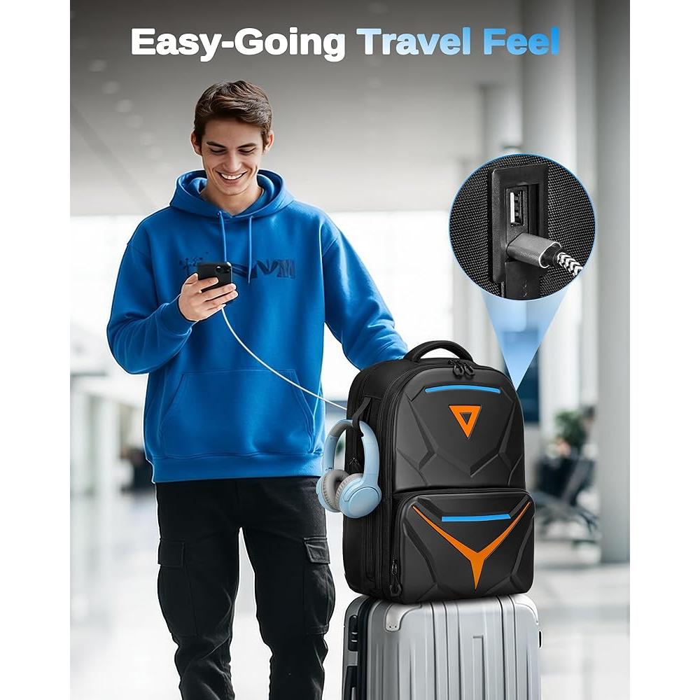 MATEIN Hard Shell Gaming Backpack for Men Waterproof Extra Large Laptop Backpack with EVA Front Shield
