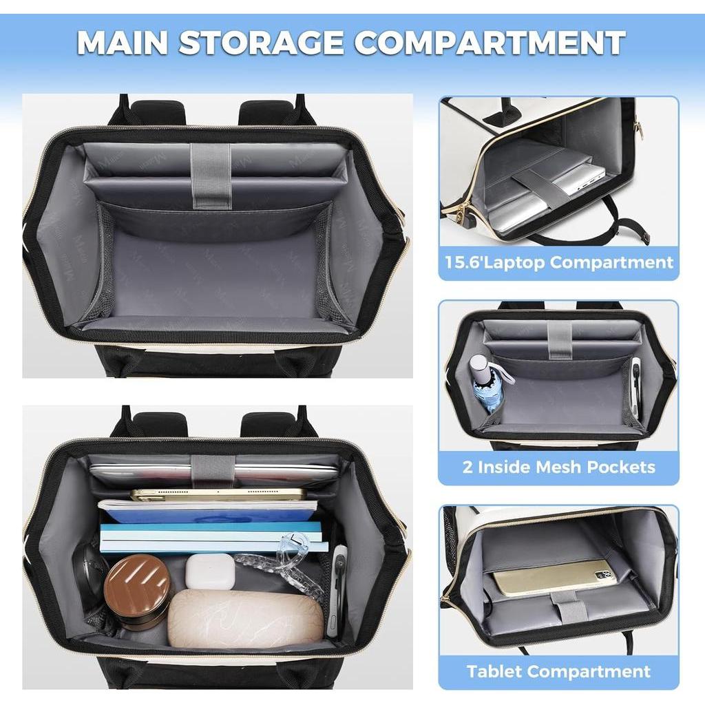 MATEIN Insulated Lunch Backpack for Women Laptop Backpack with USB Charging Port Water-Resistant Computer Backpacks