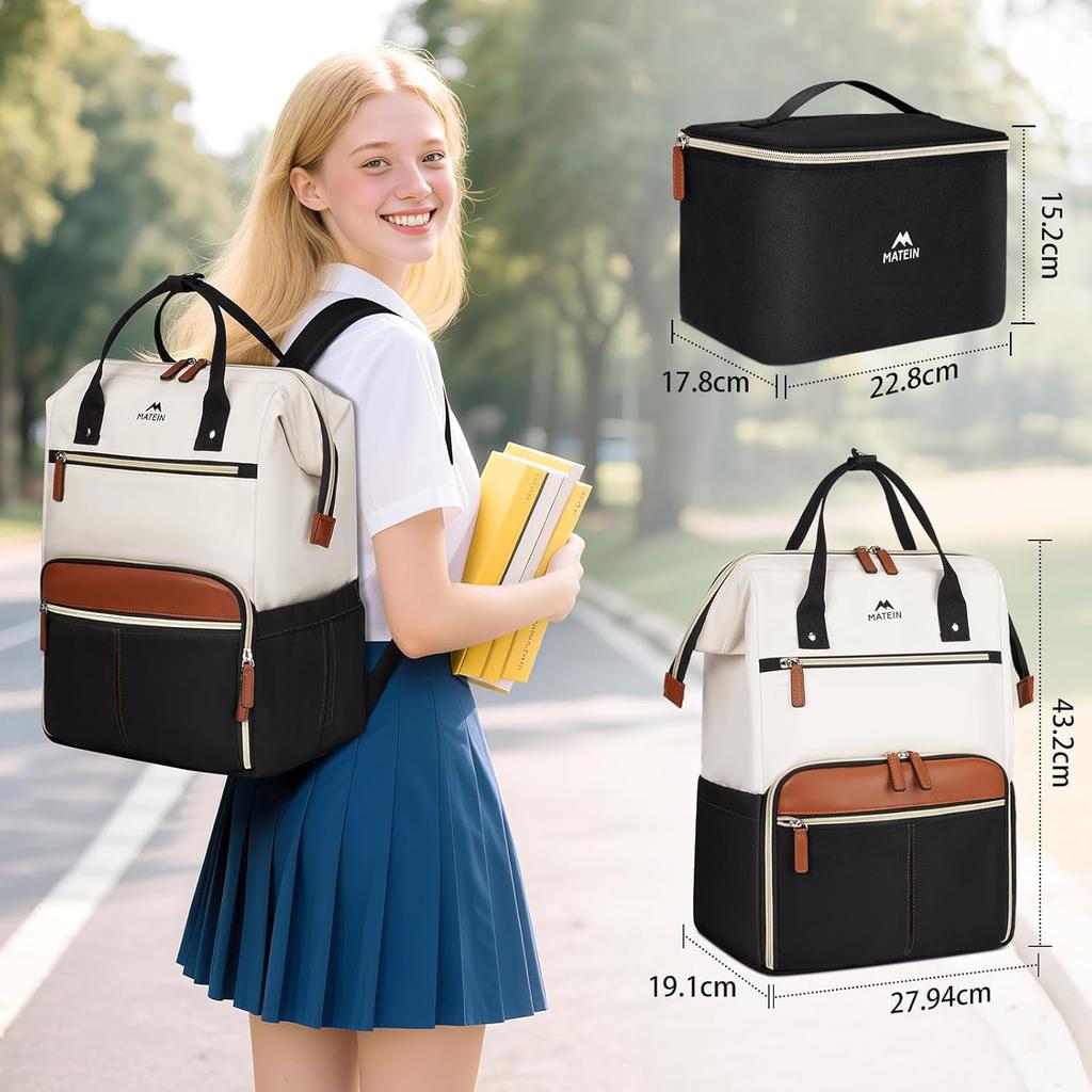 MATEIN Laptop Backpack Women's Insulated Cooler Bag, Backpack with Cooling Compartment Waterproof Anti Theft