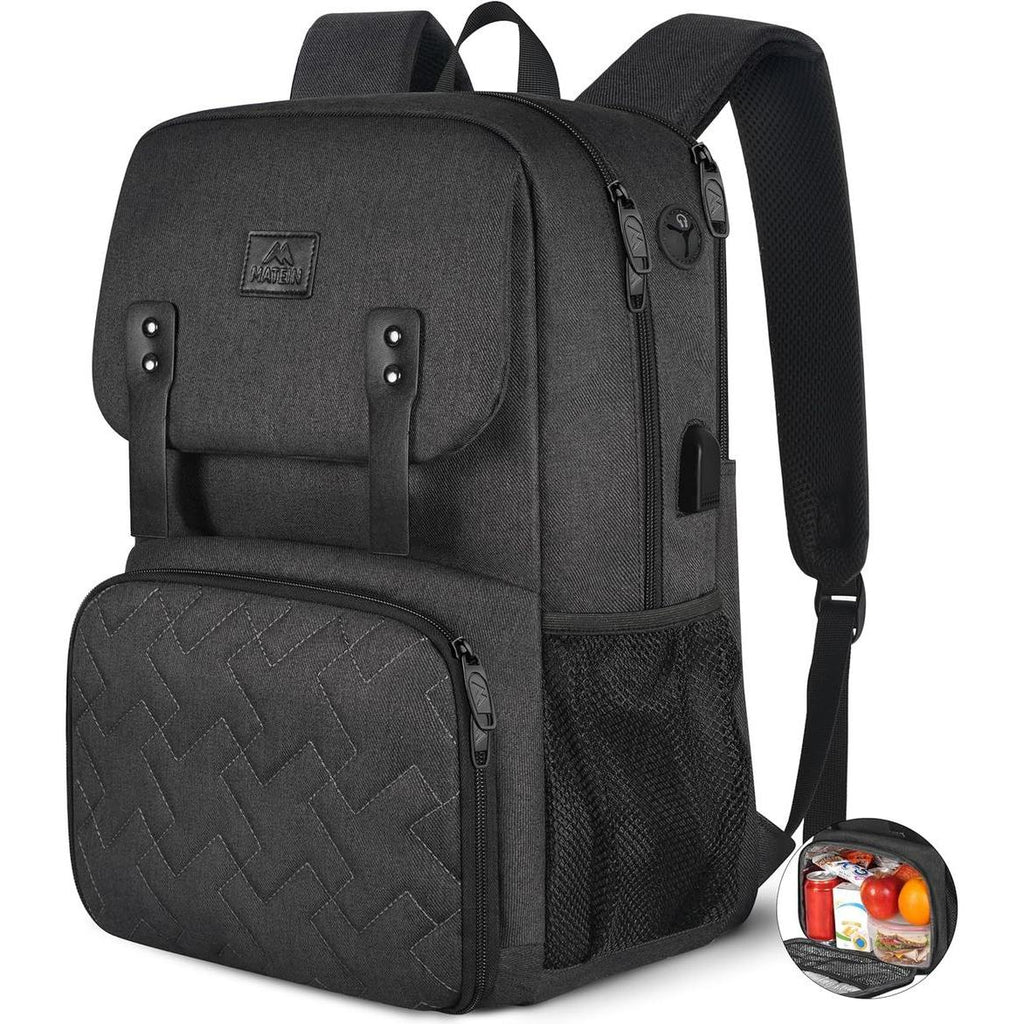 MATEIN Lunch Backpack for Men Insulated Work Backpack with Lunch Compartment USB Charging Port