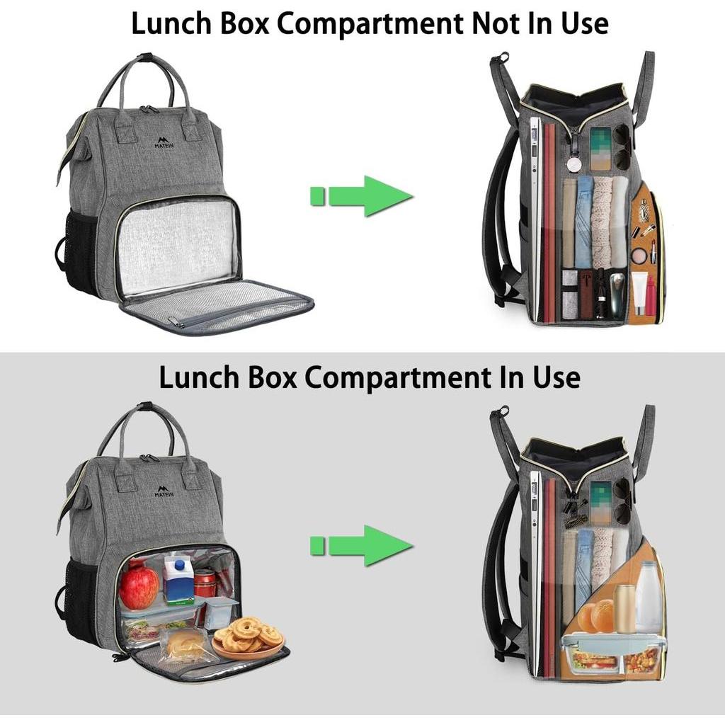 MATEIN Lunch Backpack for Women 15.6 Inch Laptop Backpack with Lunch Compartment
