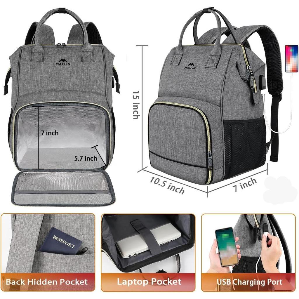 MATEIN Lunch Backpack for Women 15.6 Inch Laptop Backpack with Lunch Compartment