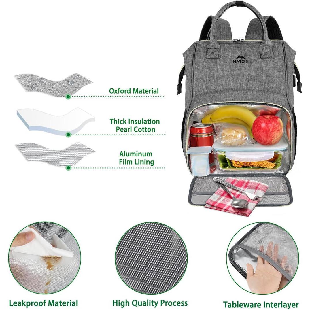 MATEIN Lunch Backpack for Women 15.6 Inch Laptop Backpack with Lunch Compartment