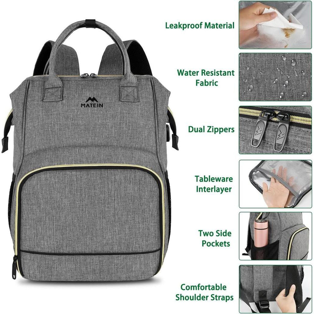 MATEIN Lunch Backpack for Women 15.6 Inch Laptop Backpack with Lunch Compartment