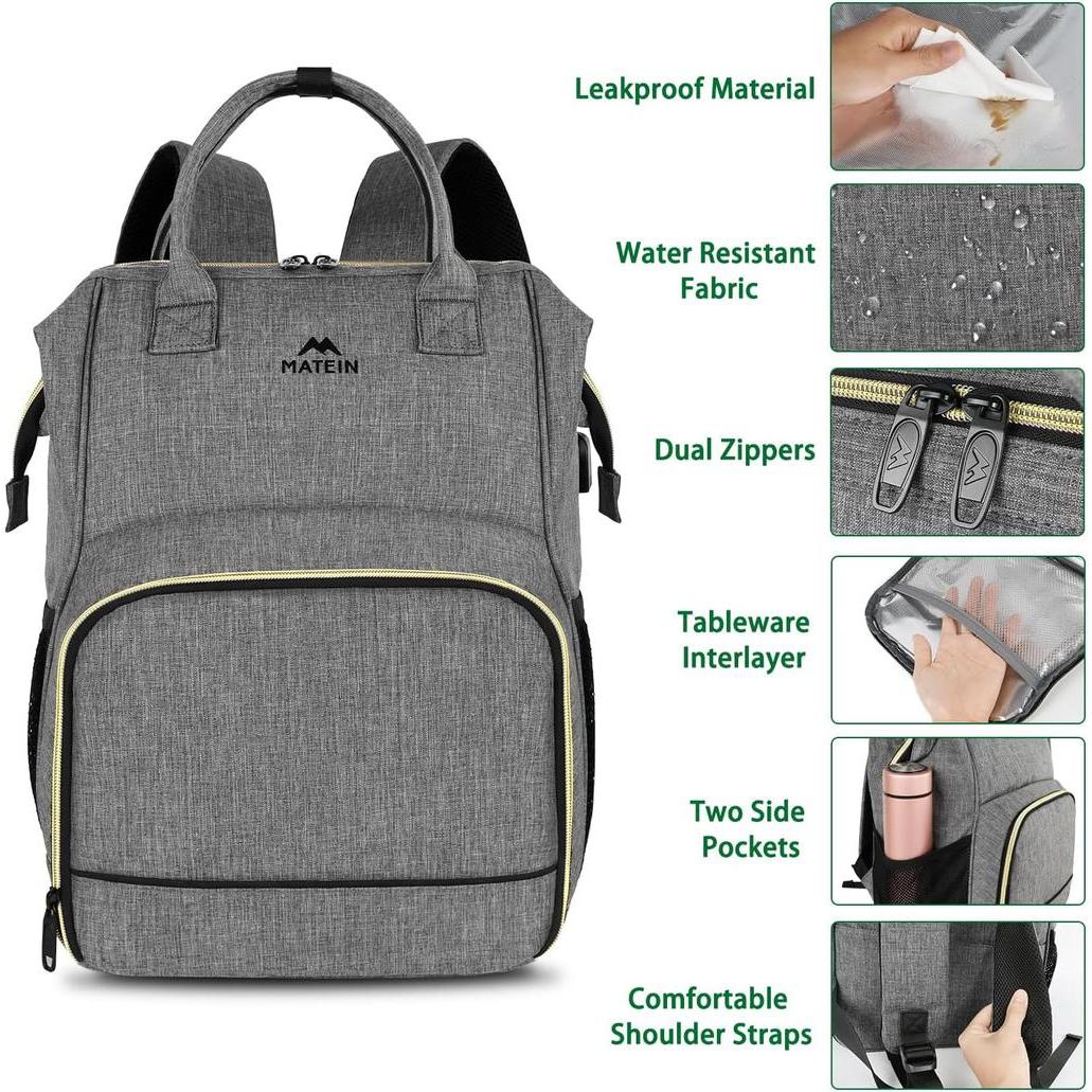 MATEIN Lunch Backpack for Women 15.6 Inch Laptop Backpack with Lunch Compartment
