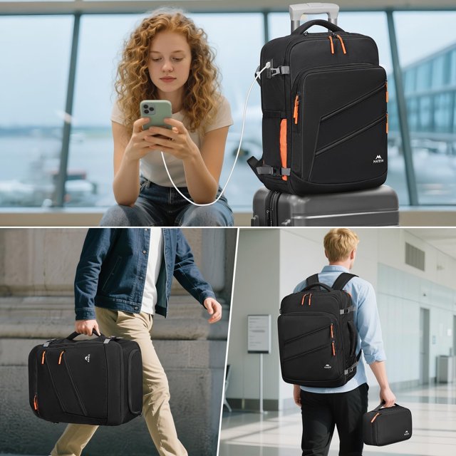 MATEIN Personal Item Backpack with Shoe Compartment Carry On Backpack for Travel