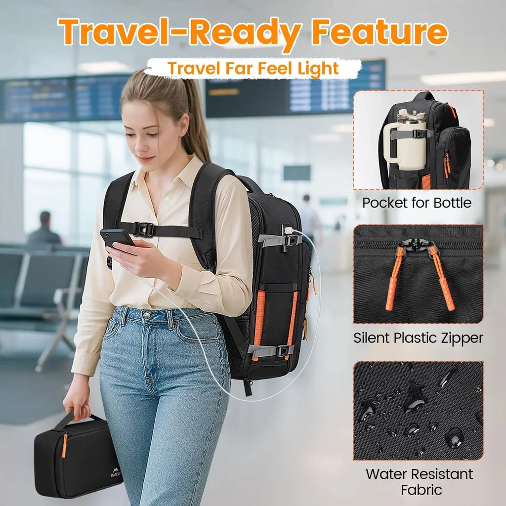 MATEIN Personal Item Backpack with Shoe Compartment Carry On Backpack for Travel