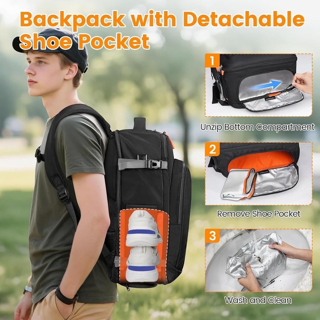 MATEIN Personal Item Backpack with Shoe Compartment Carry On Backpack for Travel