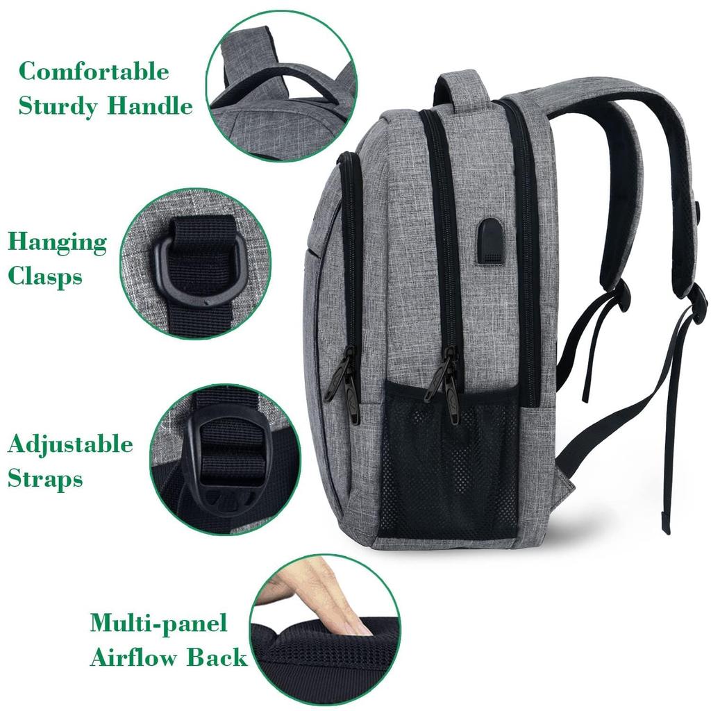 MATEIN Travel Laptop Backpack Business Anti Theft Slim Sturdy Laptops Backpack with USB Charging Port