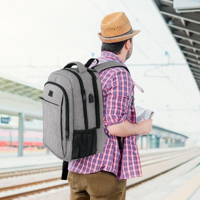 MATEIN Travel Laptop Backpack Business Anti Theft Slim Sturdy Laptops Backpack with USB Charging Port