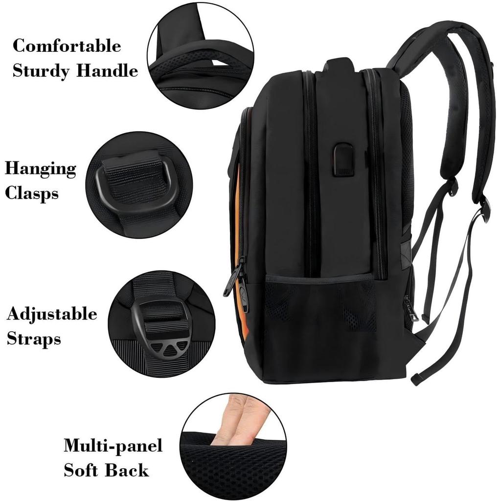 MATEIN Travel Laptop Backpack Work Bag Lightweight Laptop Bag with USB Charging Port Anti Theft Business Backpack