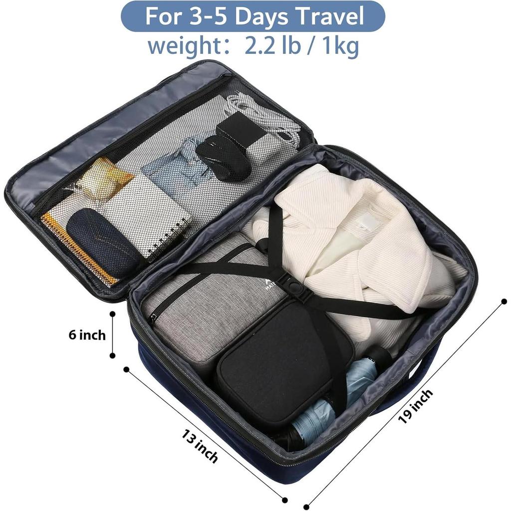 MATEIN Weekender Backpack Large Capacity Travelling Suitcase with Strap for Clothes International Travel Blue