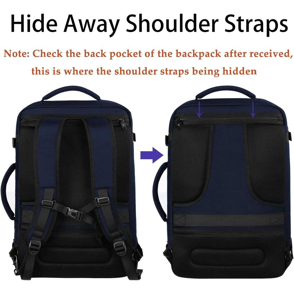 MATEIN Weekender Backpack Large Capacity Travelling Suitcase with Strap for Clothes International Travel Blue