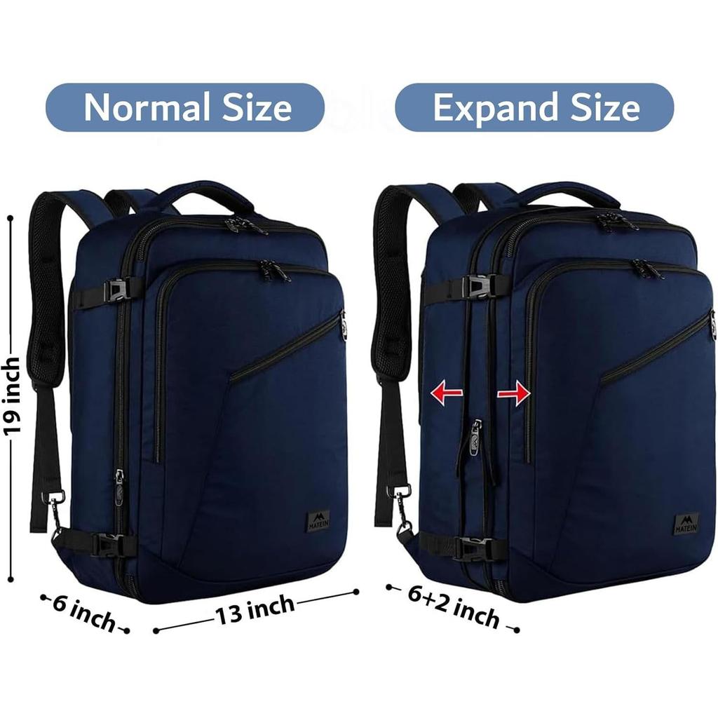MATEIN Weekender Backpack Large Capacity Travelling Suitcase with Strap for Clothes International Travel Blue