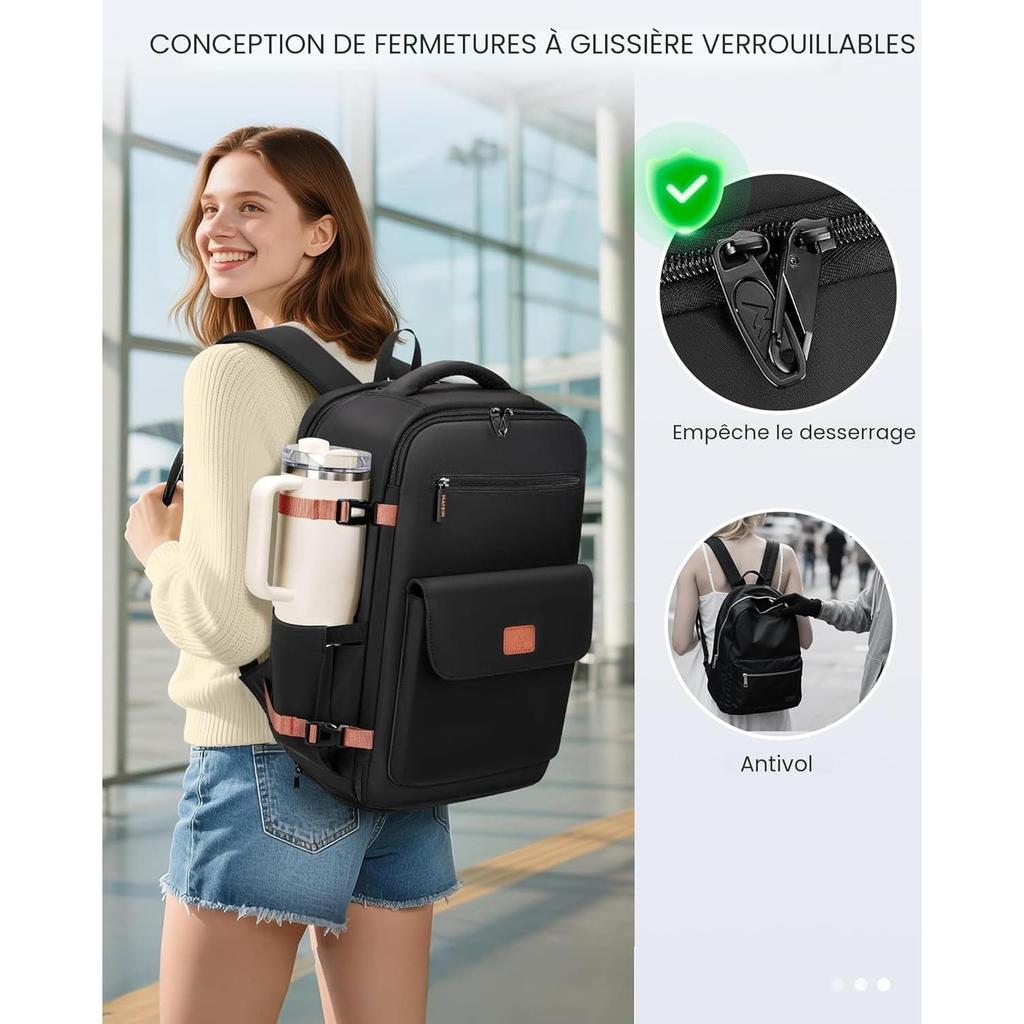 MATEIN Women's Travel Backpacks Handbag with Water Bottle Holder