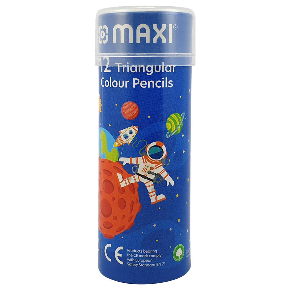 MAXI 12COL. PENCIL ROUND TIN SHORT