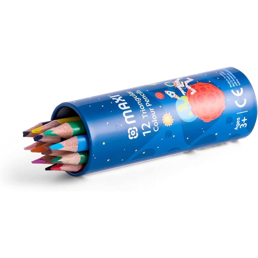 MAXI 12COL. PENCIL ROUND TIN SHORT