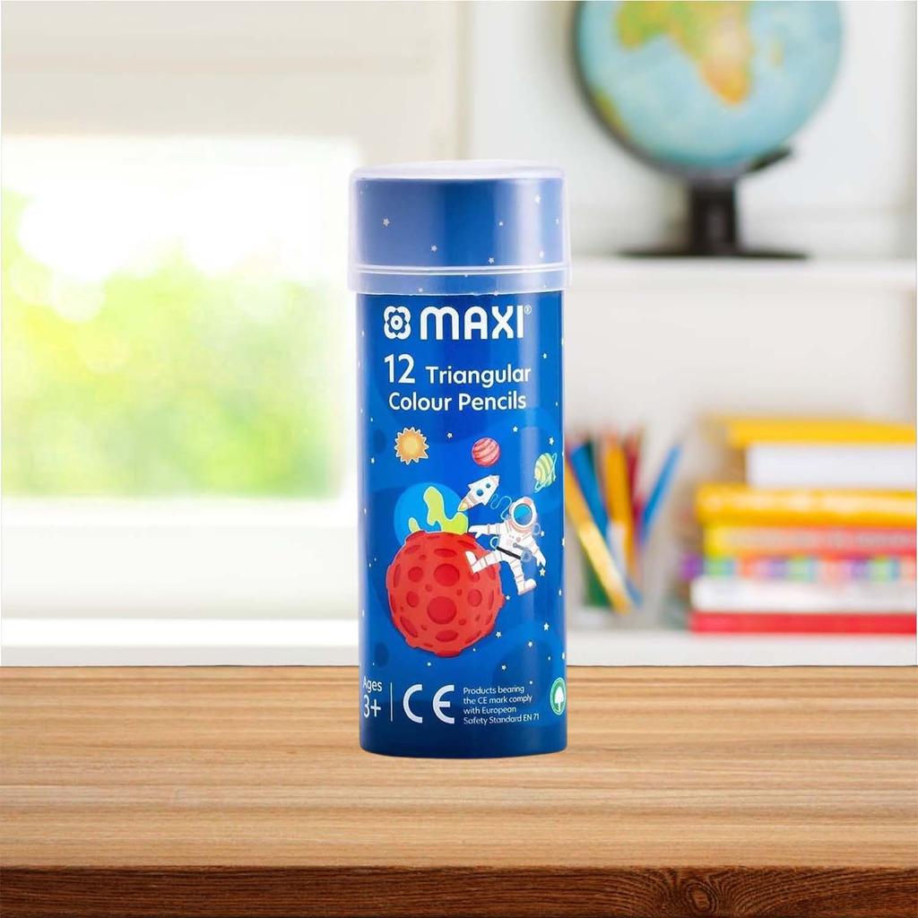 MAXI 12COL. PENCIL ROUND TIN SHORT