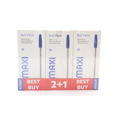 MAXI BALL PENS BLUE 3PKTS