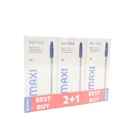 MAXI BALL PENS BLUE 3PKTS