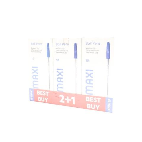 MAXI BALL PENS BLUE 3PKTS