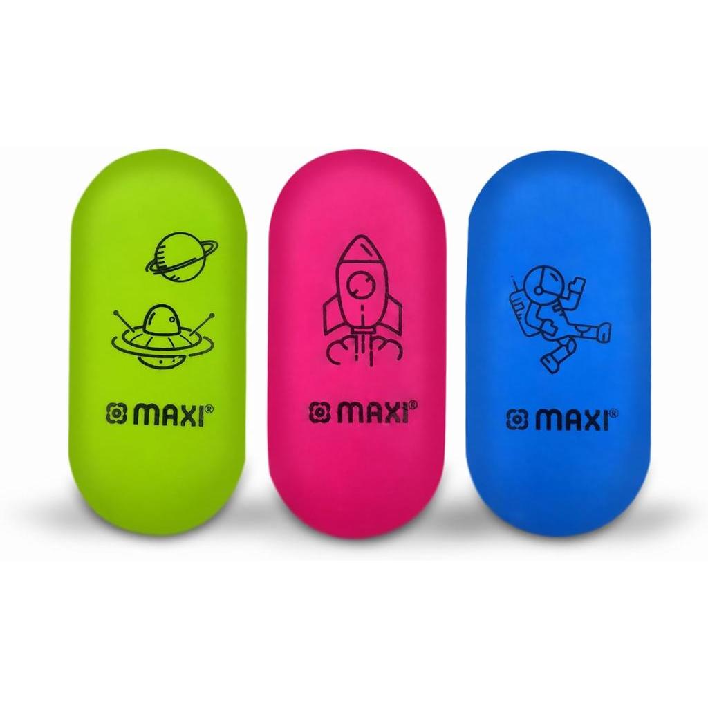 MAXI OVAL ERASER 3PCS