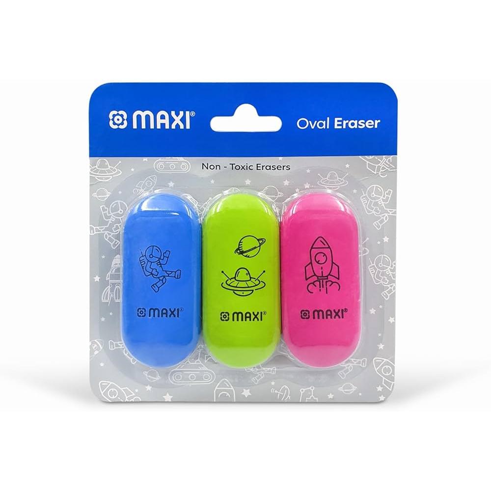 MAXI OVAL ERASER 3PCS