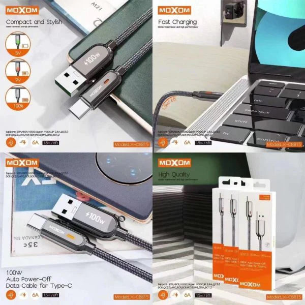 MOXOM MODEL LX-CB815 6A 100W Auto Power-Off Data Cable