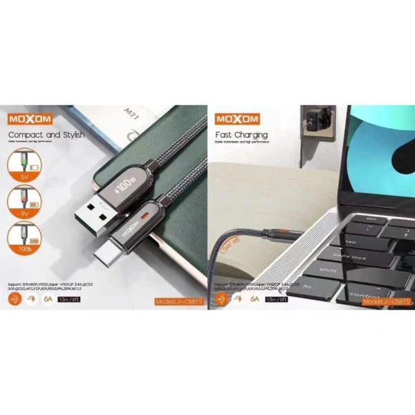 MOXOM MODEL LX-CB815 6A 100W Auto Power-Off Data Cable