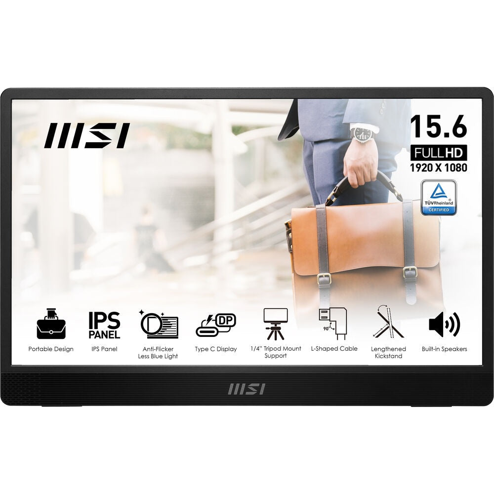 MSI 15.6″ Pro MP161 E2 FHD IPS USB-C Mini HDMI Speaker Portable Monitor