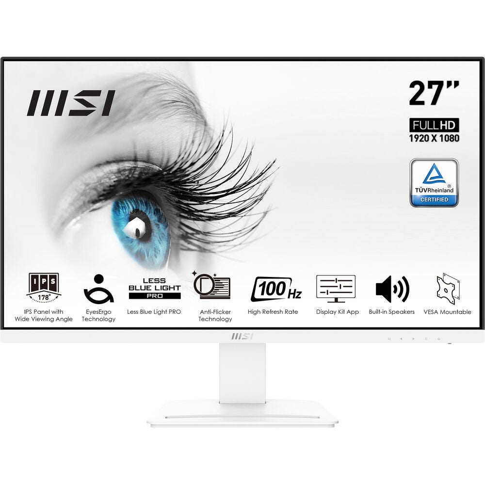 MSI 27″ PRO MP273AW 100Hz 1ms FHD IPS Speaker EyeCare Monitor (White)