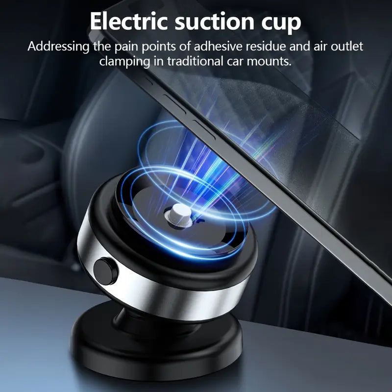 Magnetic Phone Holder, Fall Car Electric Suction Cup Vacuum Magnetic Phone Holder, 360 Rotatable