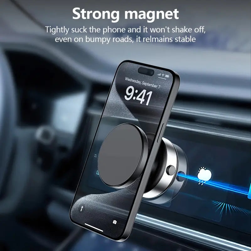 Magnetic Phone Holder, Fall Car Electric Suction Cup Vacuum Magnetic Phone Holder, 360 Rotatable