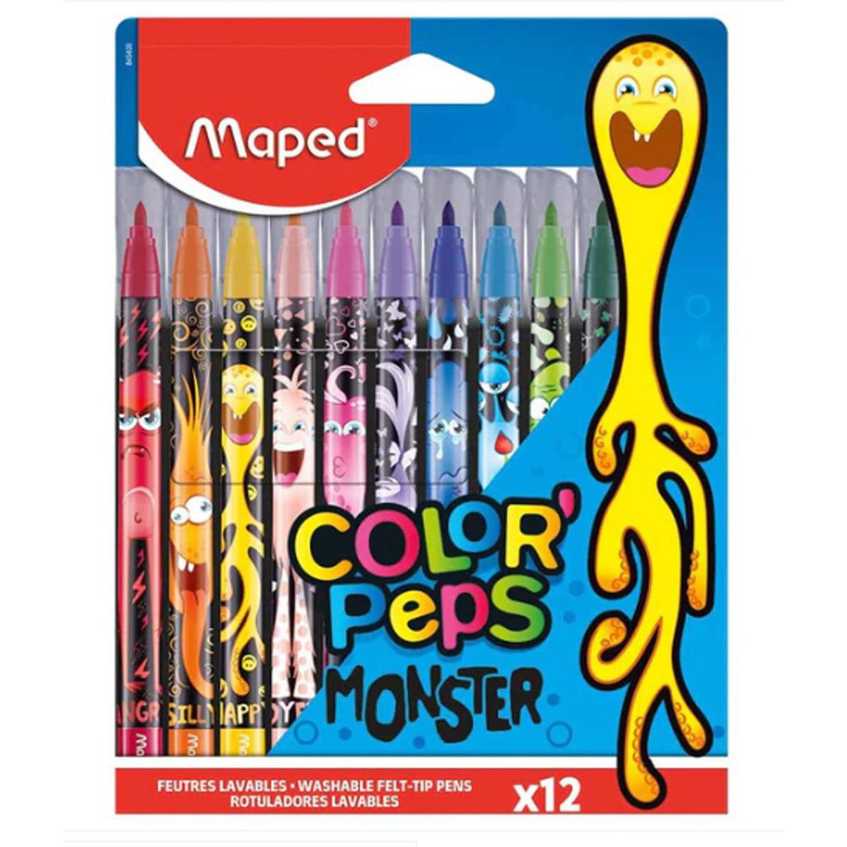 Maped Color Peps Monster 12 Washable Felt Tip Pens