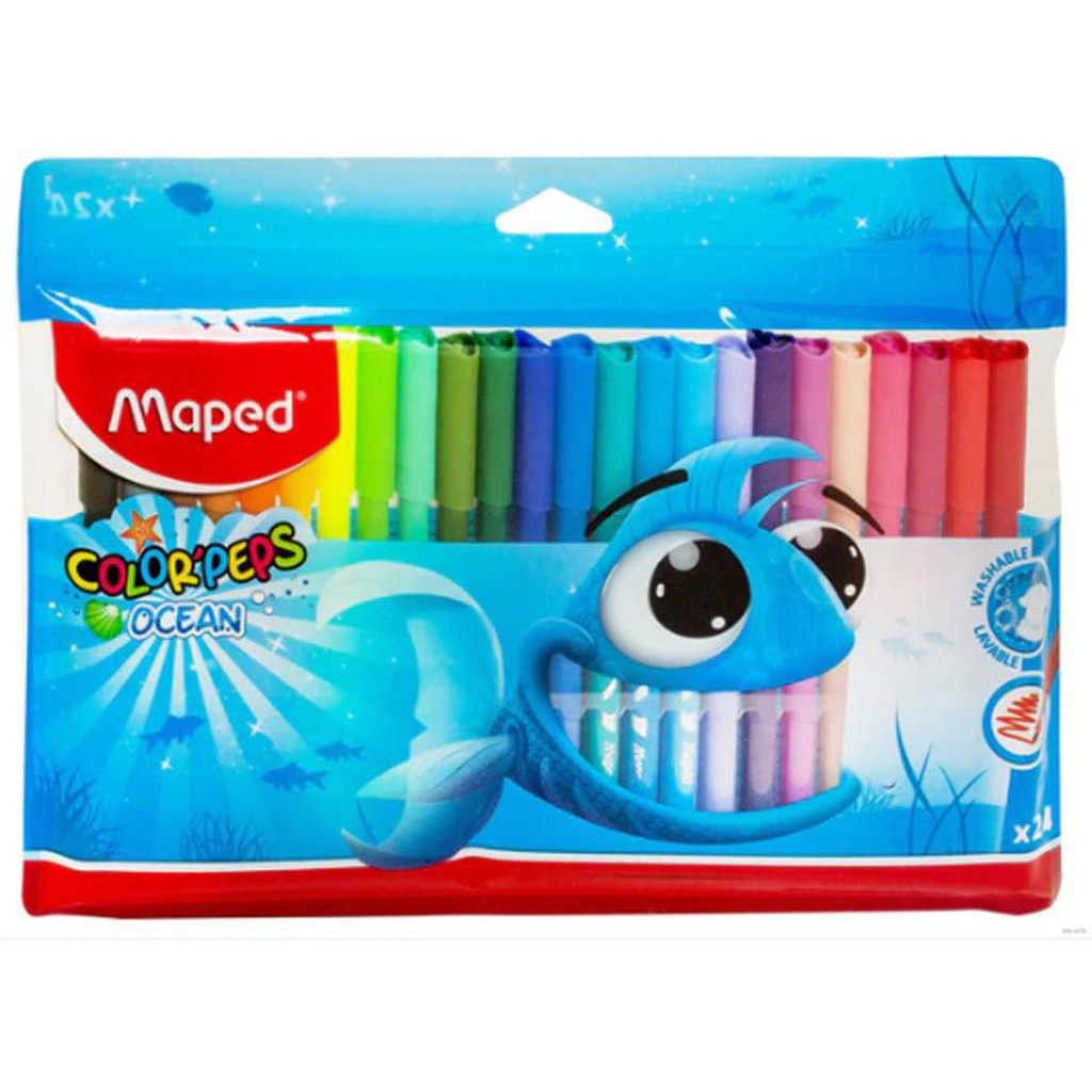 Maped Colored Felt Tip Pens Ocean 24 Colors