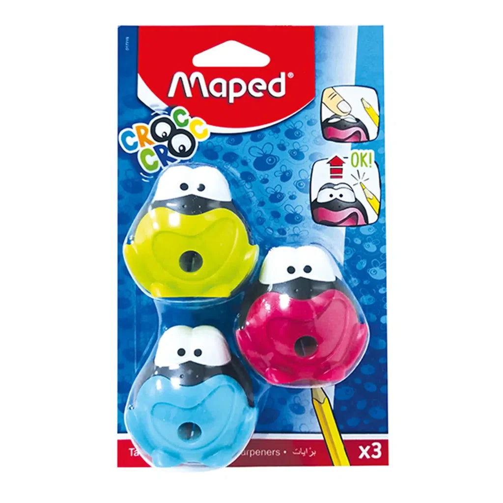 Maped Croc Sharpner, 3 Pcs, Multicolor, MD017719
