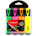 Maped Fluo Quality Neon Highlighters Markers Ergo 4 Pack