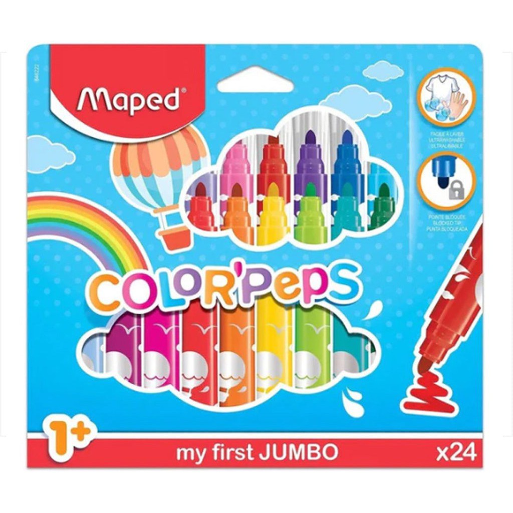 Maped Jumbo Markers 24 Colors