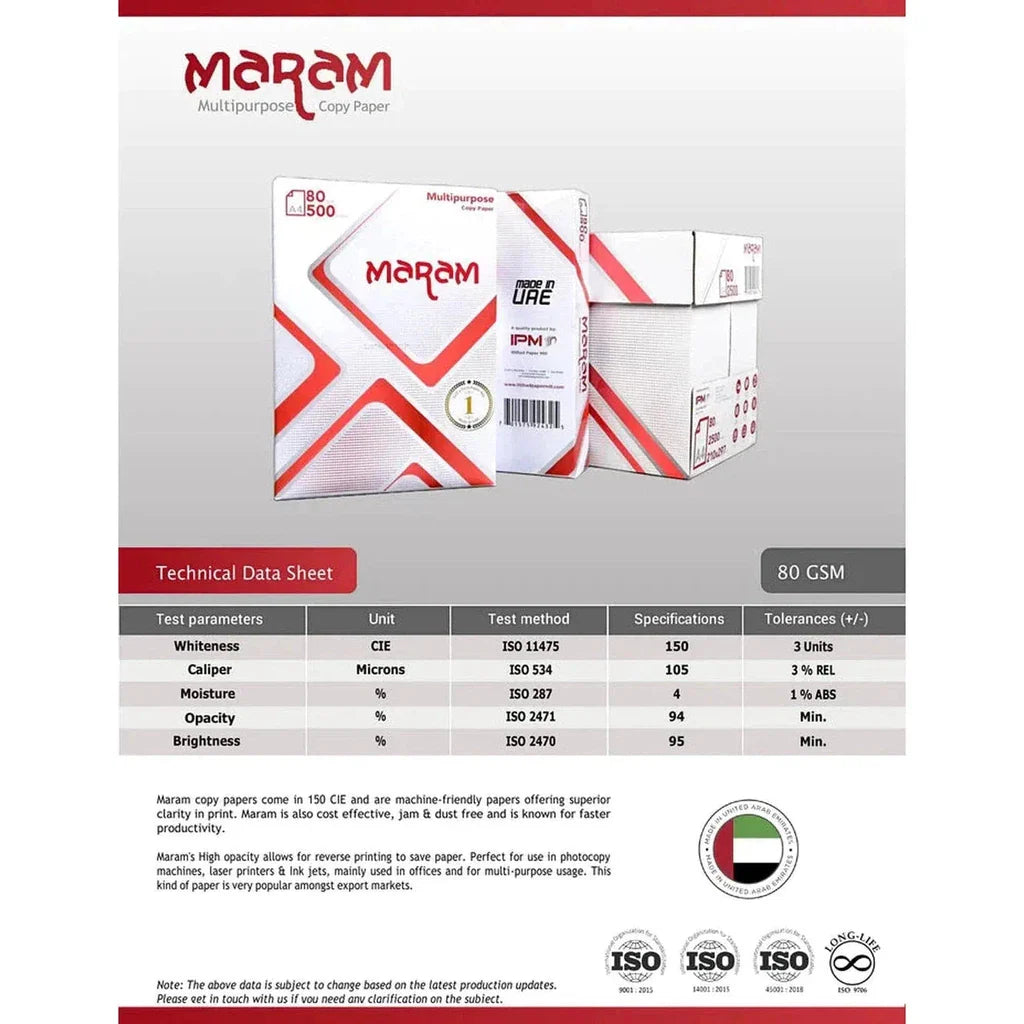 Maram Photocopy A4 Paper - Carton